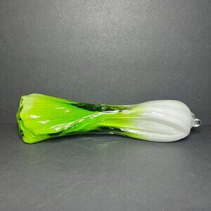 VTG Murano Style Hand Blown Art Glass Decorative Vegetable Cabbage Bok Choy 8"